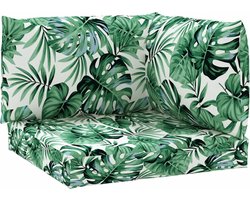 vidaXL - Palletkussens - 3 - st - bladpatroon - oxford - stof