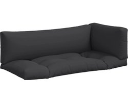 vidaXL - Palletkussens - 3 - st - stof - zwart