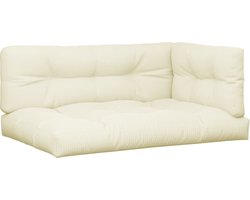 vidaXL - Palletkussens - 5 - st - stof - crèmekleurig