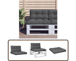 vidaXL Palletkussens set antraciet stof Palletkussens - Outdoor Meubilair - Tuinkussens - Balkondecoratie - Lounge Kussens