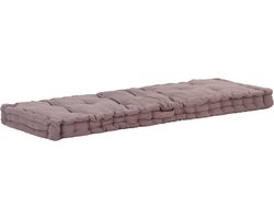 vidaXL - Palletvloerkussen - 120x40x7 - cm - katoen - taupe