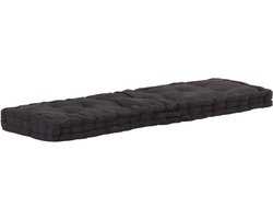 vidaXL - Palletvloerkussen - 120x40x7 - cm - katoen - zwart