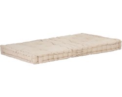 vidaXL - Palletvloerkussen - 120x80x10 - cm - katoen - beige