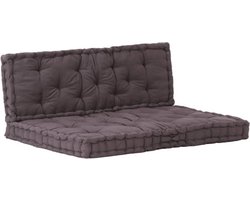 vidaXL - Palletvloerkussens - 2 - st - katoen - antraciet