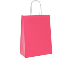 vidaXL - Papieren - zakjes - 50 - st - met - hengsels - 21x11x28 - cm - roze