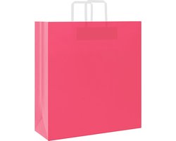 vidaXL - Papieren - zakken - 50 - st - met - hengsels - 45x17x48 - cm - roze