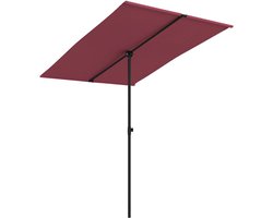vidaXL - Parasol - met - aluminium - paal - 2x1,5 - m - bordeauxrood