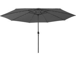 vidaXL - Parasol - met - LED-verlichting - 400 - cm - antracietkleurig