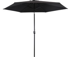 vidaXL - Parasol - met - metalen - paal - 300 - cm - zwart