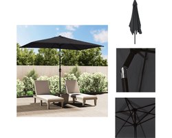 vidaXL - Parasol - met - metalen - paal - 300x200 - cm - zwart