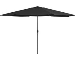 vidaXL - Parasol - met - metalen - paal - 390 - cm - zwart