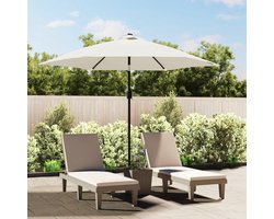 vidaXL - Parasol - met - stalen - paal - 3 - m - zandwit