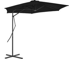 vidaXL - Parasol - met - stalen - paal - 300x230 - cm - zwart