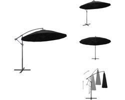 vidaXL Parasol - Parasols - Hangparasol - Hangparasols - Zweefparasol met aluminium paal 3 m zwart