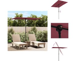 vidaXL Parasol - Parasols - Tuinparasol - Balkon Parasol - Parasol met aluminium paal 2x1,5 m bordeauxrood