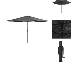 vidaXL Parasol - Parasols - Tuinparasol - Balkon Parasol - Parasol met metalen paal 400 cm antraciet