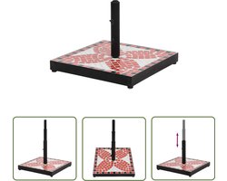 vidaXL Parasol Voet - Parasolvoet - Parasolvoet vierkant 12 kg terracottakleurig wit - Buitendecoratie - Tuindecoratie - Terras Decoratie