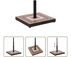 vidaXL Parasol Voet - Parasolvoet - Parasolvoet vierkant 12 kg terracottakleurig wit - Buitendecoratie - Tuindecoratie - Terrasdecoratie