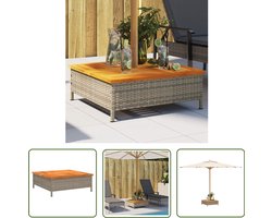 vidaXL Parasol Voetdoek - Parasolvoetbedekking - Parasolvoetbedekking 70x70x25 cm poly rattan acaciahout grijs - Buitendecoratie - Tuinaccessoires - Balkondecoratie