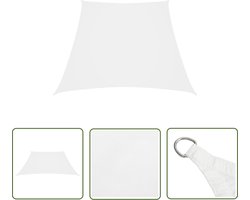 vidaXL Parasol - Zonnezeil - Zonnezeil trapezium 2/4x3 m oxford stof wit - Buitendecoratie - Tuinaccessoires - Terrasdecoratie