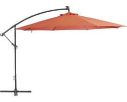 vidaXL Parasol - Zweefparasol - Zweefparasol met aluminium paal 350 cm terracottakleurig - Tuingereedschap - Buitengereedschap - Terrasdecoratie