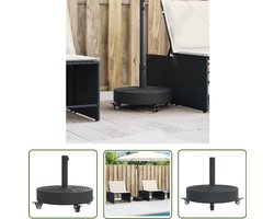 vidaXL Parasolbasis - Parasolvoet - Parasolvoet met wielen voor stok van Ø38 / 48 mm 27 kg rond - Parasolstandaard - Tuinset - Outdoor Decoratie
