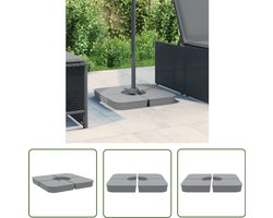 vidaXL Parasolbasis - Parsol Voet - 4-delige Set parasolvoeten voor kruisvoet parasol 100 kg PP - Parasolvoetset - Tuingereedschap - Buitenspeelgoed