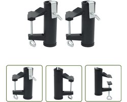 vidaXL Parasolklem - Balkon Parasols - Parasolklemmen voor balkon 2 st 25-38 mm staal - Parasol Bevestiging - Balkon Decoratie - Outdoor Living