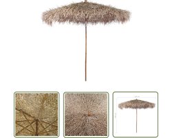 vidaXL Parasols - Bamboeparasol - Parasol van bamboe met dak van bananenbladeren 210 cm - Buitendecoratie - Tuindecoratie - Zonnebescherming