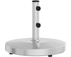 vidaXL Parasolvoet 25kg - Zilver - Verstelbaar Parasolvoet - Parasolbasis - Beton Voet - Roestvast Staal - Tuinset