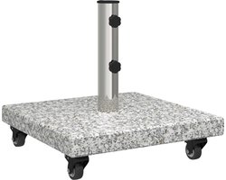 vidaXL - Parasolvoet - 30kg - Grijs - Graniet - Vierkant