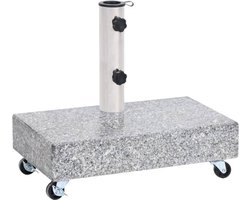 vidaXL - Parasolvoet - 45x25x8 - cm - graniet - lichtgrijs