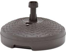vidaXL - Parasolvoet - gevuld - met - zand/water - 20 - L - kunststof - rattan - bruin