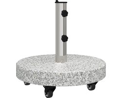 vidaXL - Parasolvoet - Grijs - 45 - x - 45 - x - 45 - cm - Graniet - en - RVS
