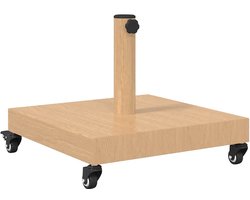 vidaXL - Parasolvoet - Licht - Hout - 45 - x - 45 - x - 31,5 - cm