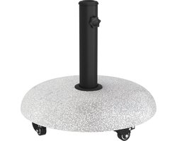 vidaXL - Parasolvoet - Lichtgrijs, - Zwart - 45 - x - 45 - x - 40 - cm - Beton, - Metaal