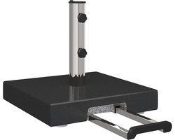vidaXL - Parasolvoet - met - wielen - en - handvat - - - zwart - graniet, - 29 - kg, - vierkant