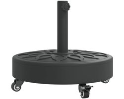 vidaXL - Parasolvoet - met - wielen - voor - stok - van - Ø38 - / - 48 - mm - 27 - kg - rond