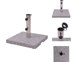 vidaXL Parasolvoet - Parasol Voet - Parasol Voeten - Parasolvoeten - Parasolvoet Graniet 20 kg vierkant