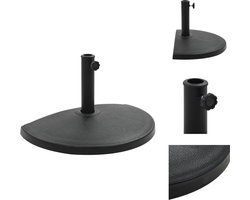 vidaXL Parasolvoet - Parasolvoeten - Parasol Voet - Parasol Voet - Parasolvoet halfrond 15 kg polyresin zwart