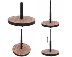 vidaXL Parasolvoet rond 12 kg terracottakleurig - Parasolvoet - Parasolvoeten - Voet Voor Parasol - Voet Parasol