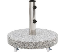 vidaXL - Parasolvoet - rond - 30 - kg - graniet - grijs