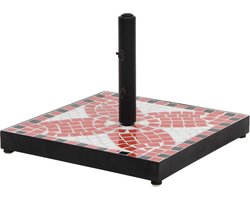 vidaXL - Parasolvoet - vierkant - 12 - kg - terracottakleurig - wit