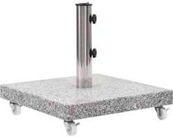vidaXL - Parasolvoet - vierkant - 30 - kg - graniet - grijs