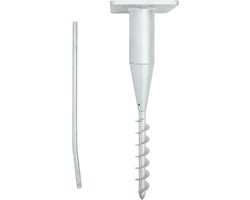 vidaXL - Parasolvoet - voor - in - de - grond - met - stang - 16x16x52 - cm - staal