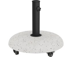 vidaXL - Parasolvoet - Wit, - Zwart - 45 - x - 45 - x - 40 - cm - Beton, - Metaal