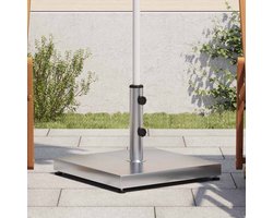 vidaXL Parasolvoet - Zilver - 28 kg - Vierkant Parasolvoet - Parasolbasis - Parasolstandaard - Tuinaccessoires - Tuingerelateerd