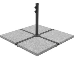 vidaXL - Parasolvoetplaat - vierkant - 25 - kg - graniet - grijs