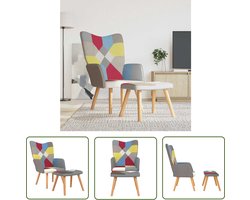 vidaXL Patchwork Fauteuil - Relaxfauteuil - Relaxstoel met voetenbank patchwork stof - Lounge Stoel - Fauteuils Met Voetensteun - Multicoloured Armchair