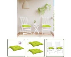 vidaXL Patio Kussens - Buitenkussentjes - Palletkussens 2 st 50x50x7 cm oxford stof felgroen - Tuinkussens - Lounge Kussens - Zitkussens